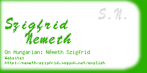 szigfrid nemeth business card